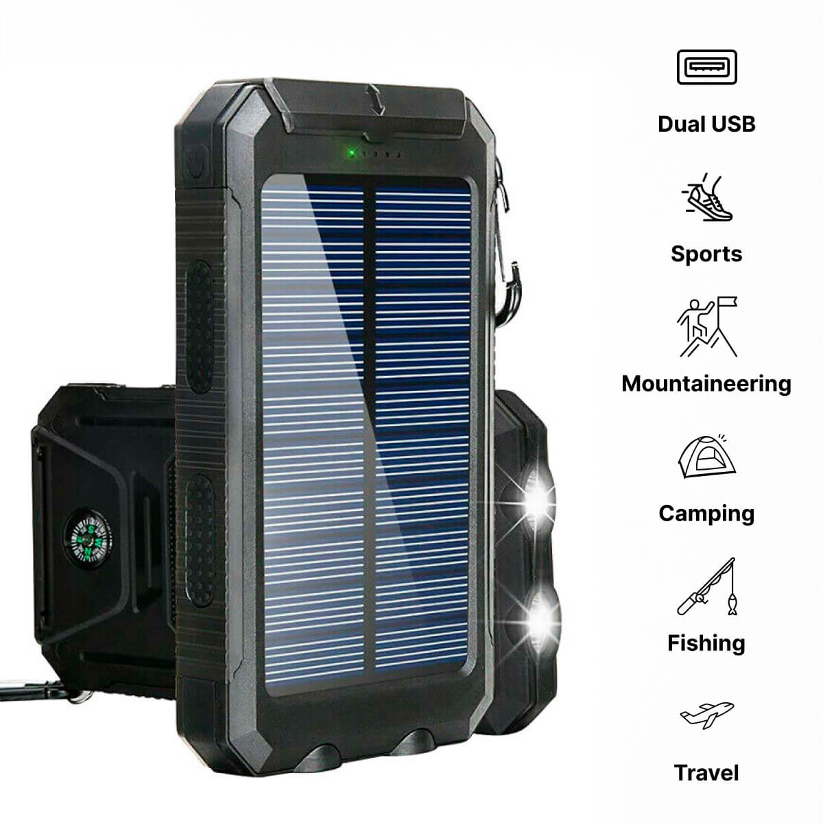 500000 mAh wasserdichte Solar-Powerbank - Doppel-USB