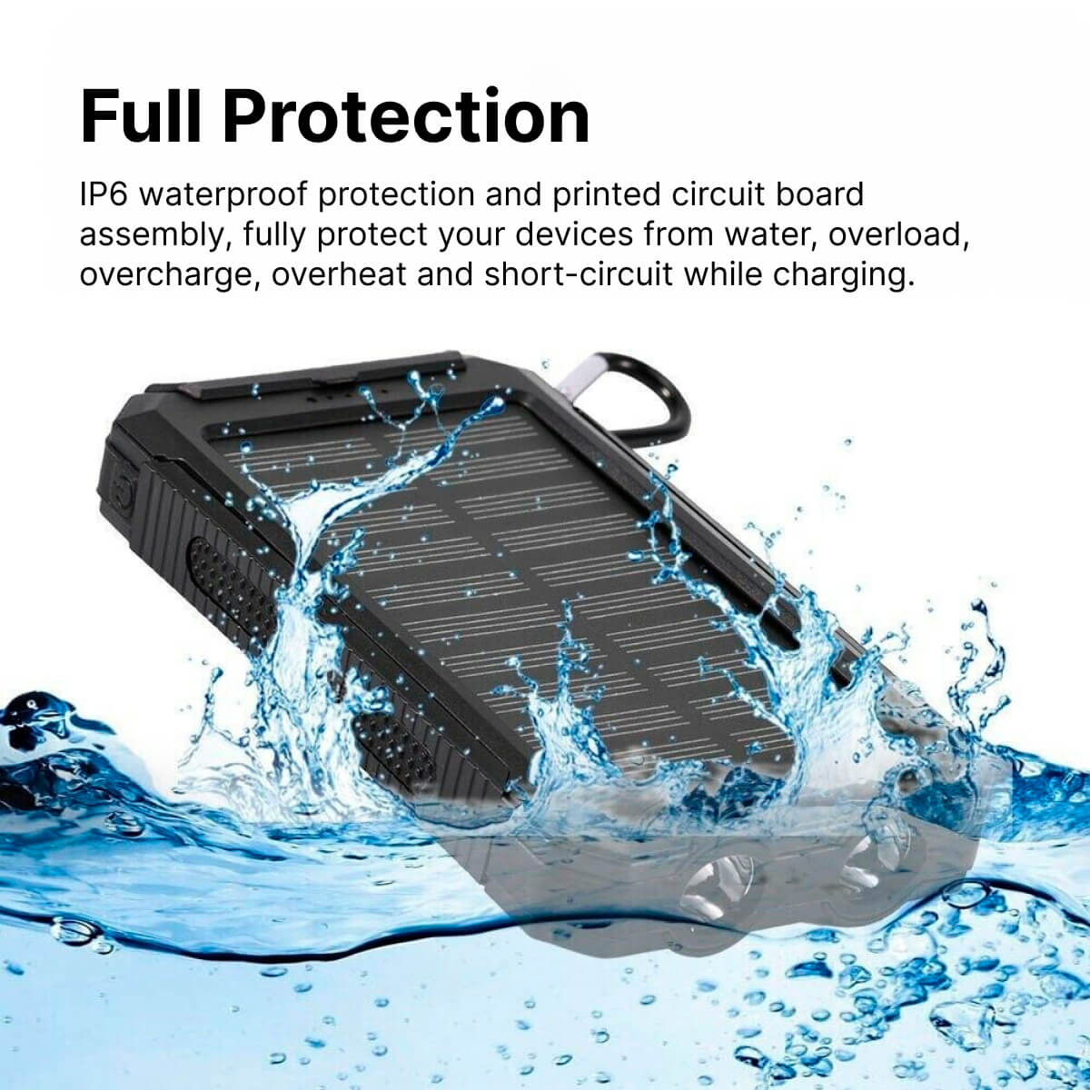 500000 mAh wasserdichte Solar-Powerbank - Doppel-USB