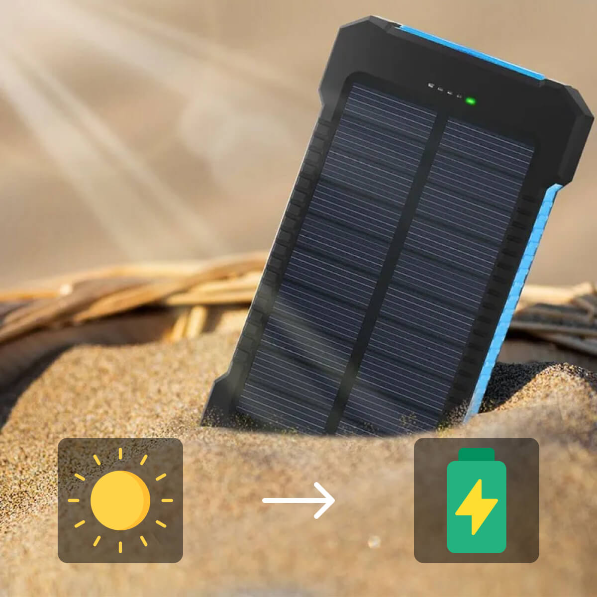 500000 mAh wasserdichte Solar-Powerbank - Doppel-USB