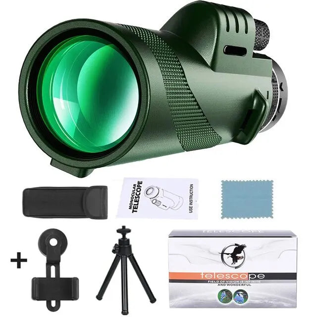 80X100 HD Monokulares Zoom-Fernrohr: Leistungsstark und tragbar für Jagd, Camping und Outdoor-Reisen