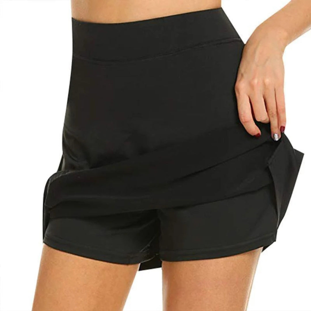 A-Linien-Minirock mit hoher Taille - Bequemer sportlicher Schnitt