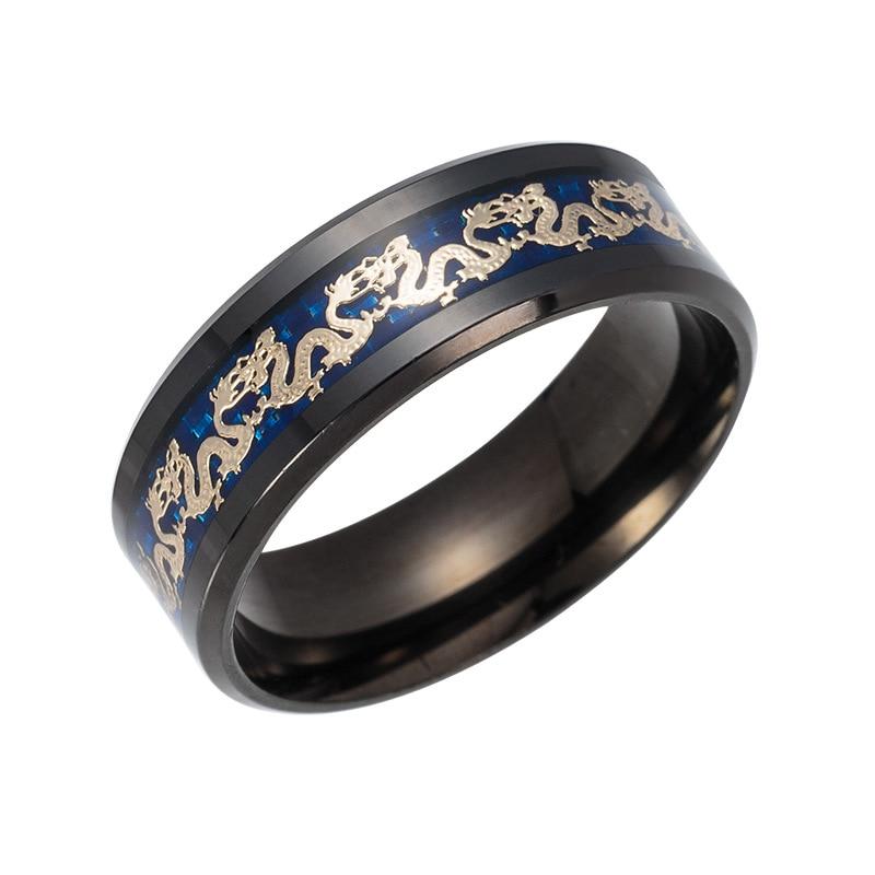 Drachen-Bandring aus Stahl