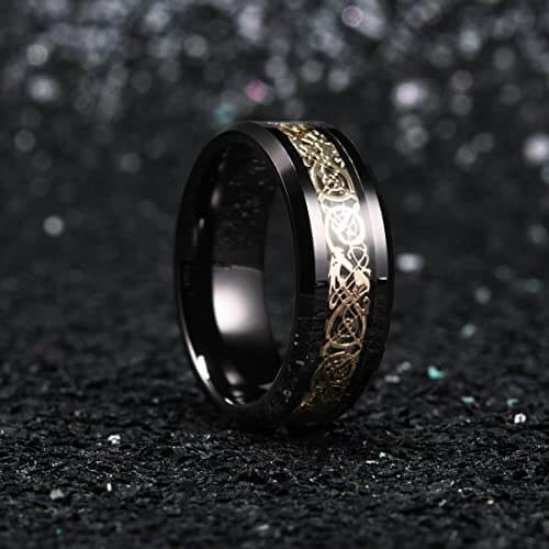 Drachen-Bandring aus Stahl
