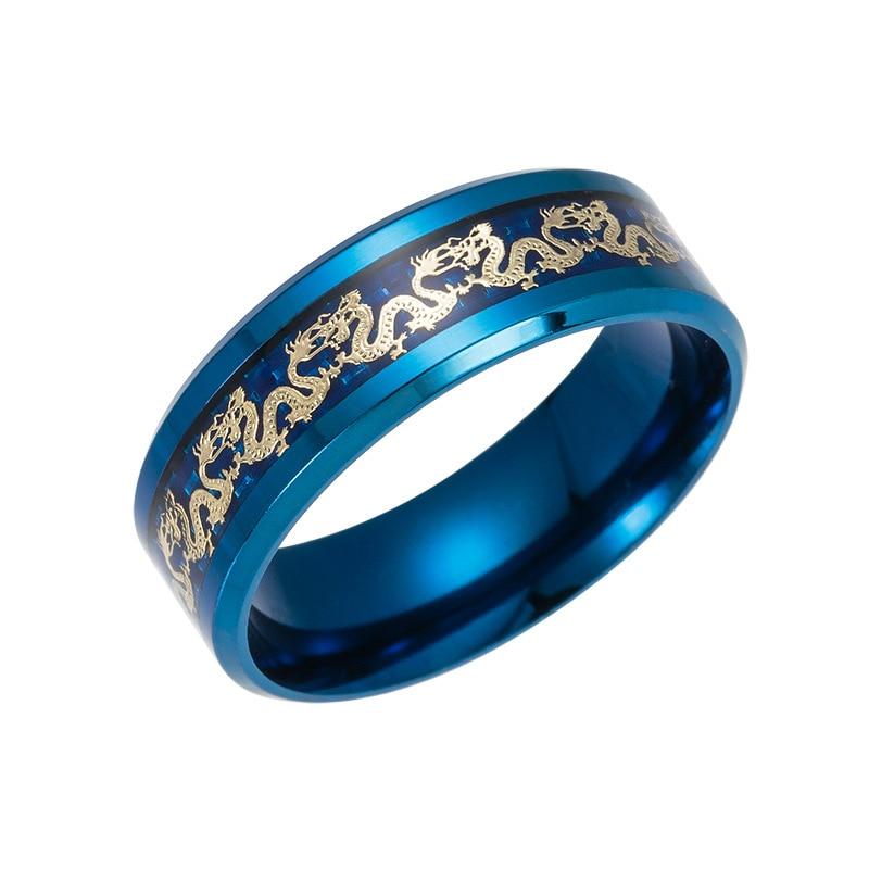 Drachen-Bandring aus Stahl