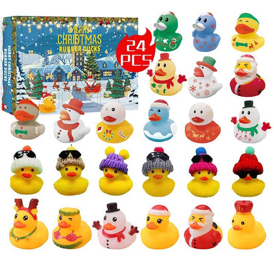 Adventskalender mit 24 Quietscheenten für Kinder