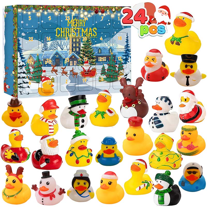 Adventskalender mit 24 Quietscheenten für Kinder