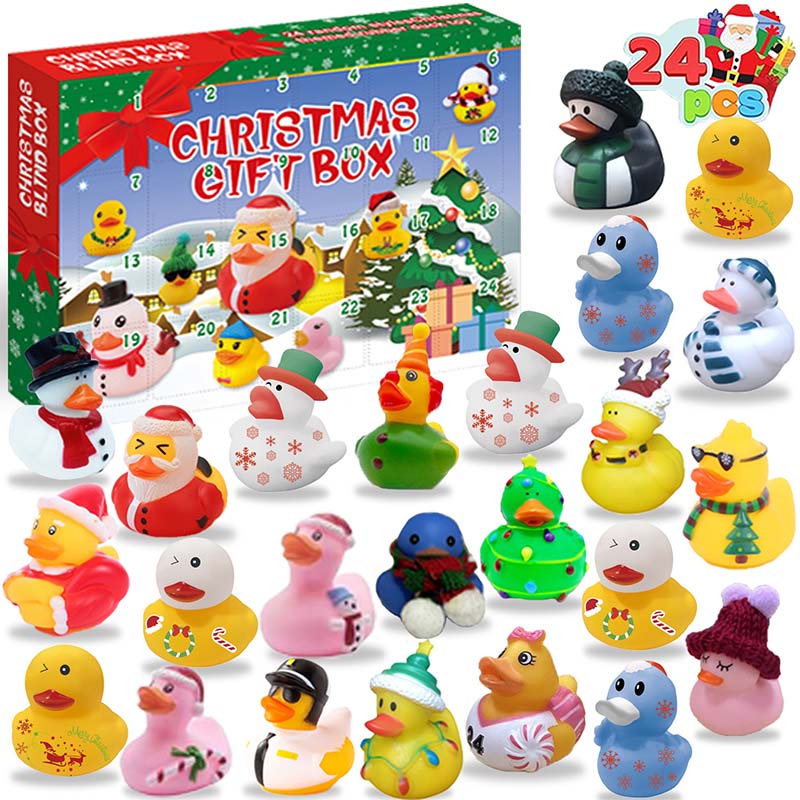 Adventskalender mit 24 Quietscheenten für Kinder