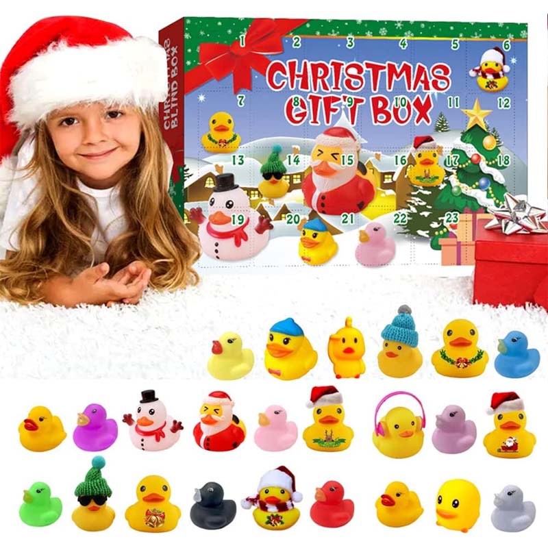 Adventskalender mit 24 Quietscheenten für Kinder