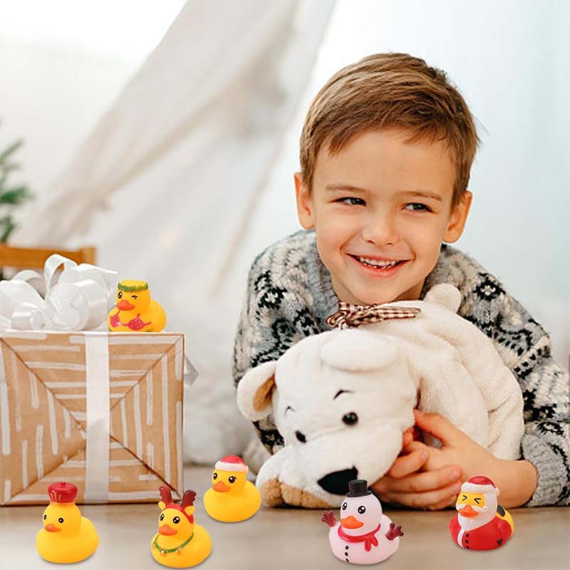 Adventskalender mit 24 Quietscheenten für Kinder
