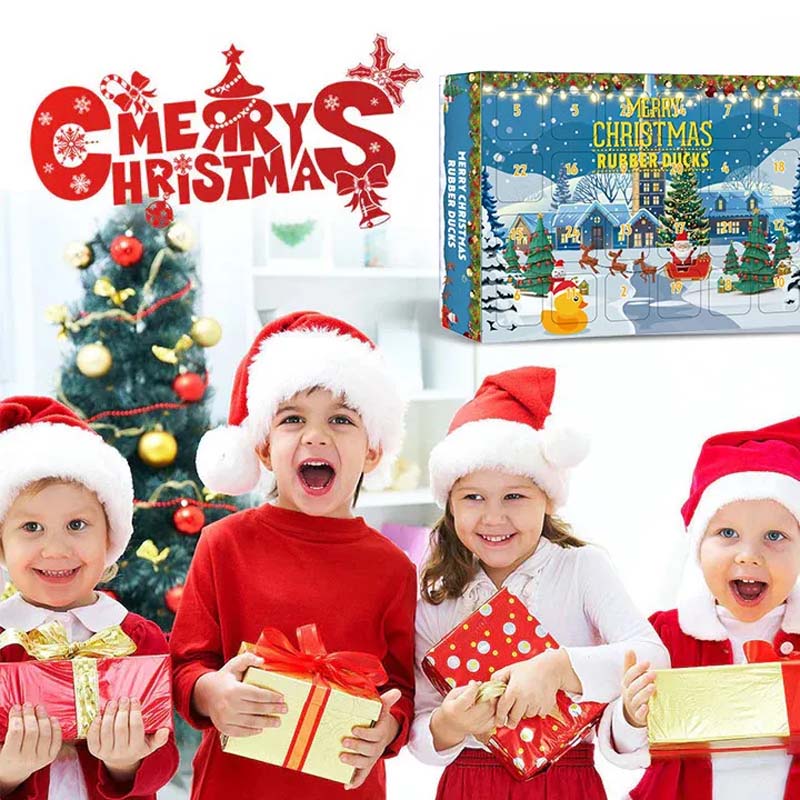 Adventskalender mit 24 Quietscheenten für Kinder