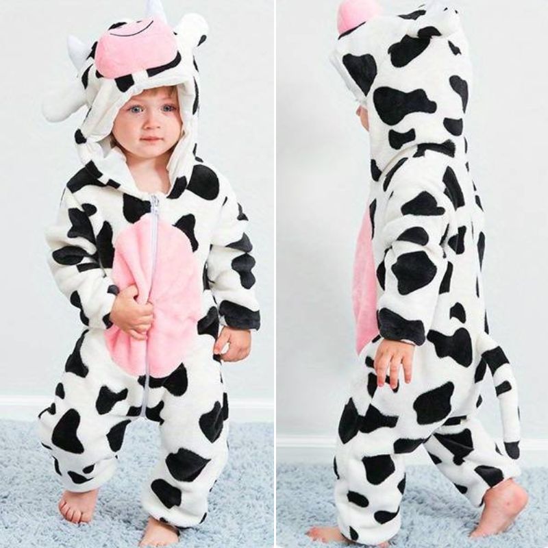 Baby-Strampler mit Tiermotiven – Weicher Komfort mit Reissverschluss