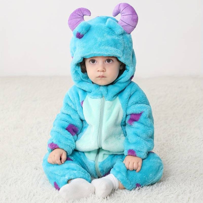 Baby-Strampler mit Tiermotiven – Weicher Komfort mit Reissverschluss