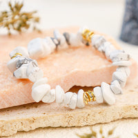 Verstellbares Damen-Mineralkristall-Perlenarmband