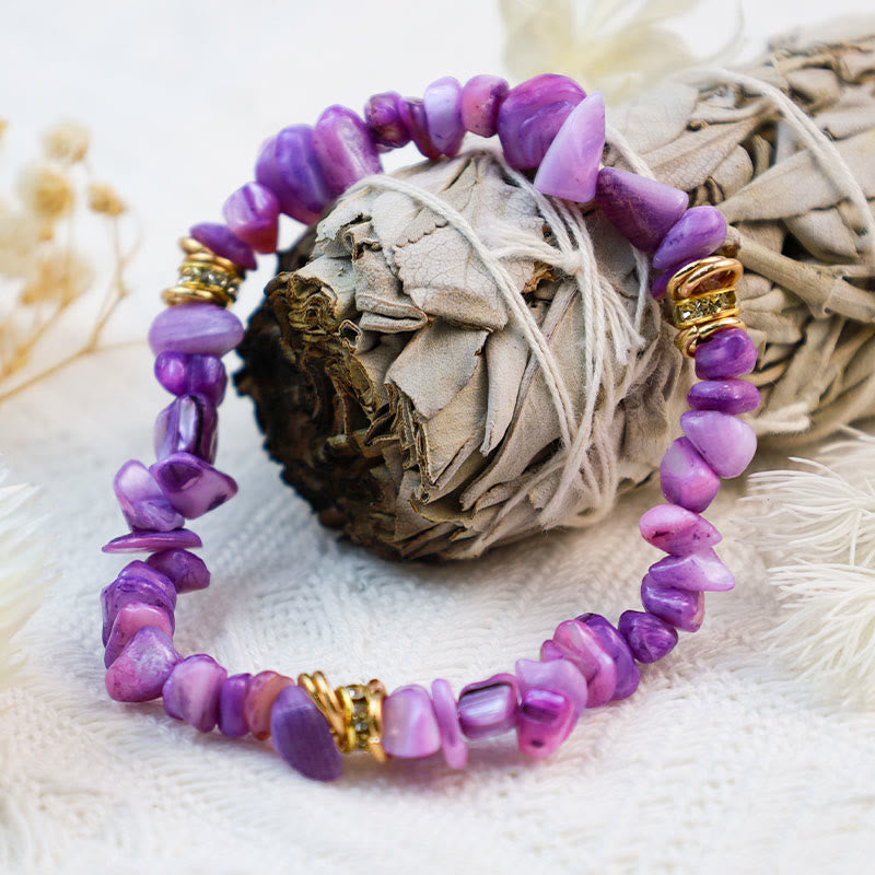 Verstellbares Damen-Mineralkristall-Perlenarmband