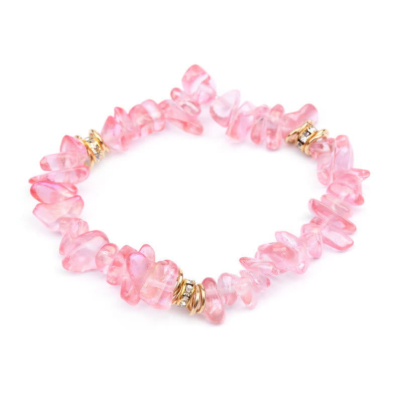 Verstellbares Damen-Mineralkristall-Perlenarmband