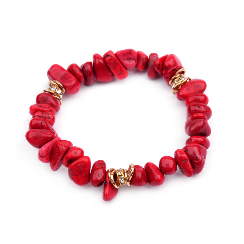 Verstellbares Damen-Mineralkristall-Perlenarmband