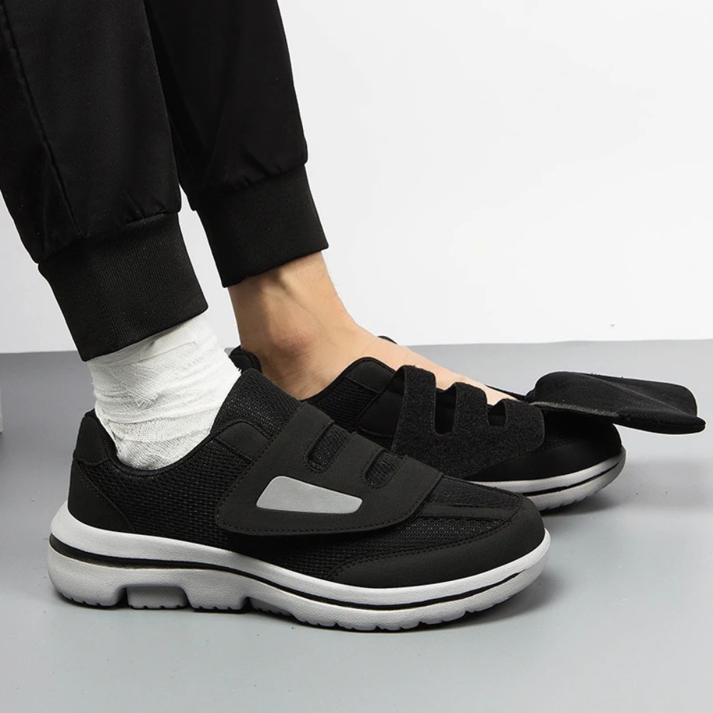 Verstellbare Klettschuhe in extra breiter, atmungsaktiver und bequemer Ausführung für geschwollene Füsse