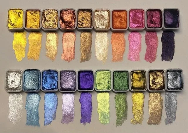 Mineral-Farbpigmente für Aquarell, in 20 Farben