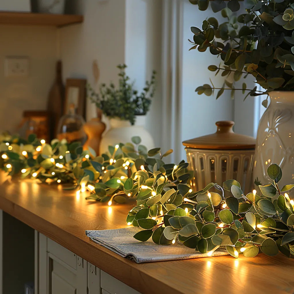 Tischgirlande mit LED-Lichterkette – Stimmungsvolle Tischdekoration