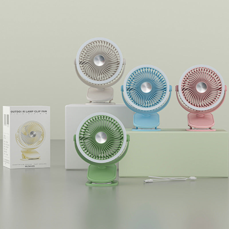 Tischventilator für Frauen mit integrierter LED-Beleuchtung
