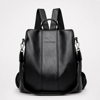 Wandelbarer Damen-Lederrucksack und Schultertasche