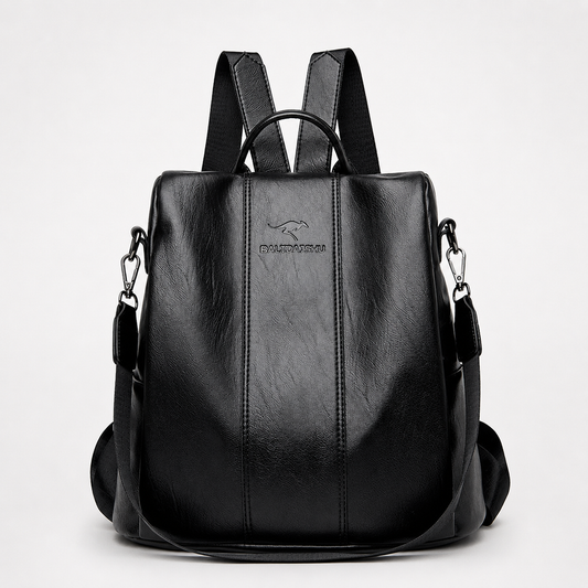 Wandelbarer Damen-Lederrucksack und Schultertasche