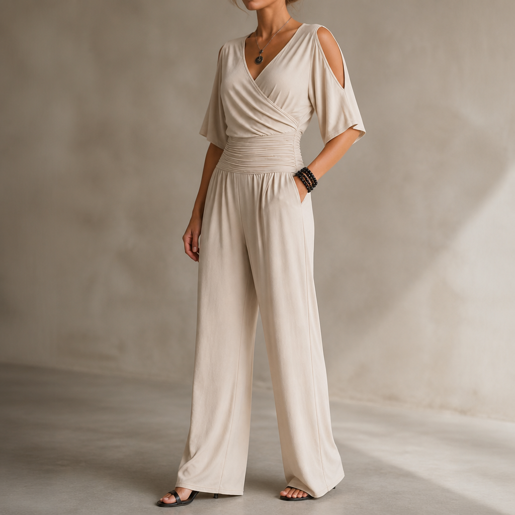 Jumpsuit in Wickeloptik mit tailliertem Schnitt