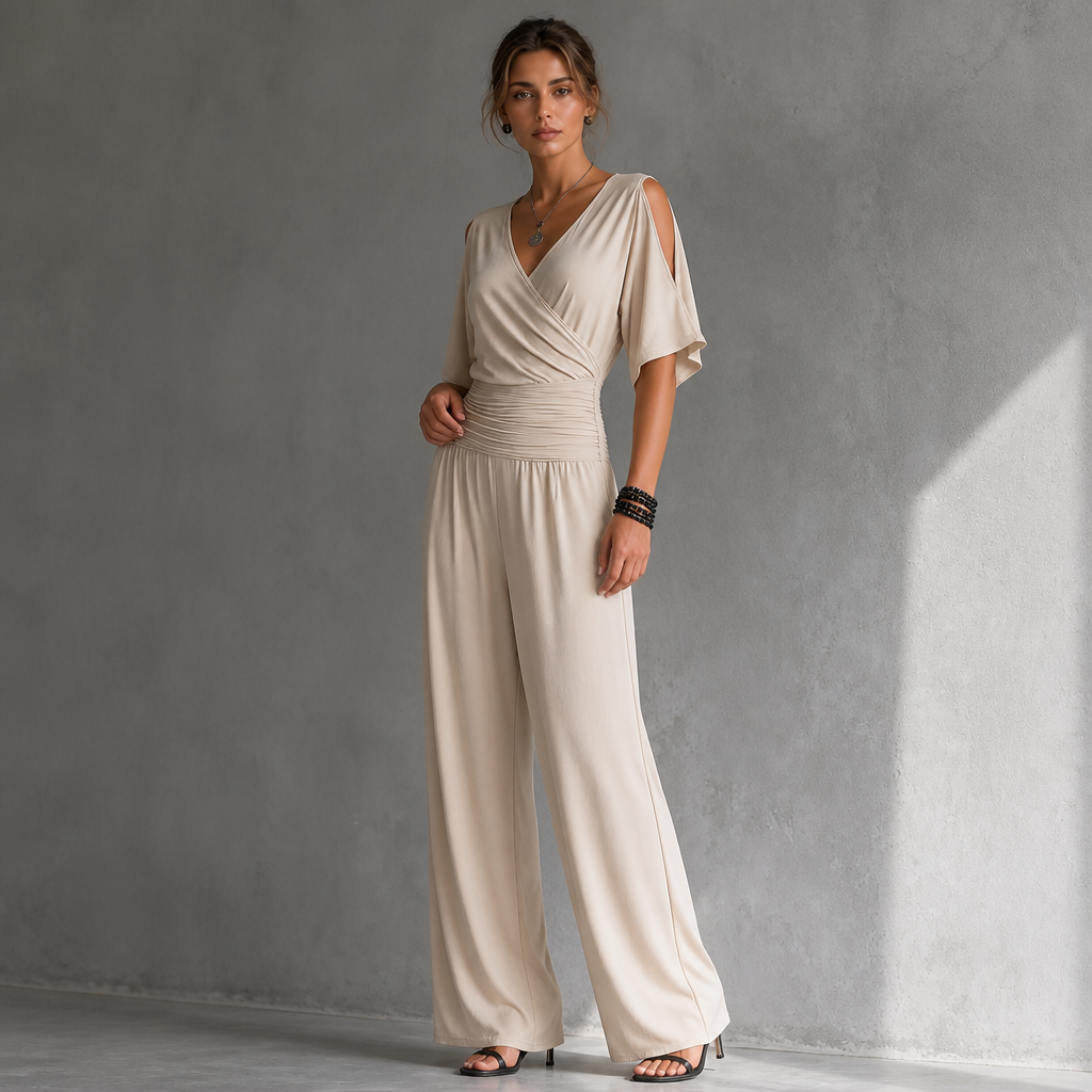 Jumpsuit in Wickeloptik mit tailliertem Schnitt