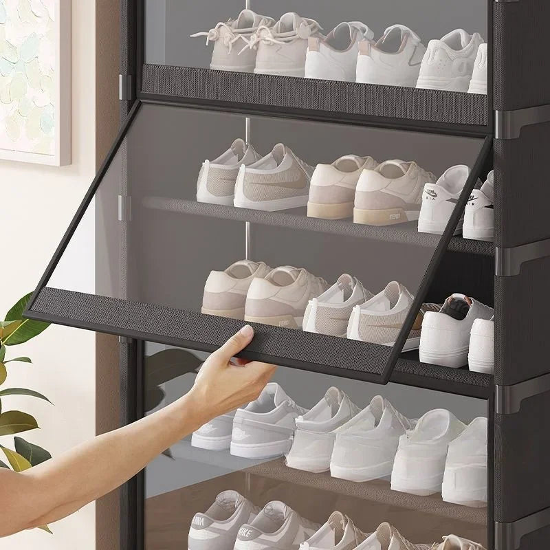 Transparenter, mehrstöckiger Schuhschrank