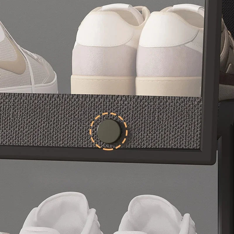 Transparenter, mehrstöckiger Schuhschrank
