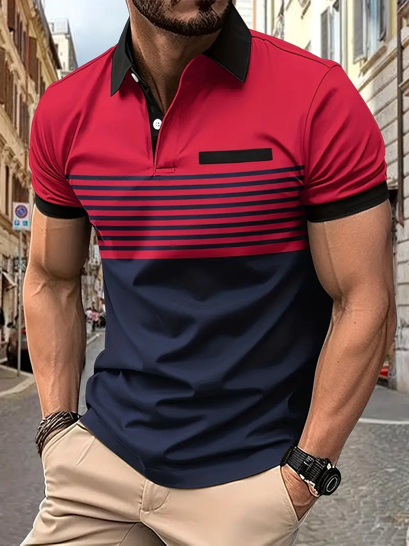 Atmungsaktives gestreiftes Poloshirt