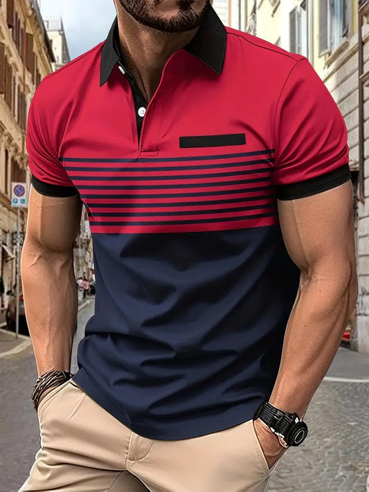 Atmungsaktives gestreiftes Poloshirt