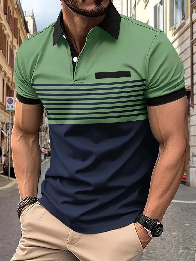 Atmungsaktives gestreiftes Poloshirt