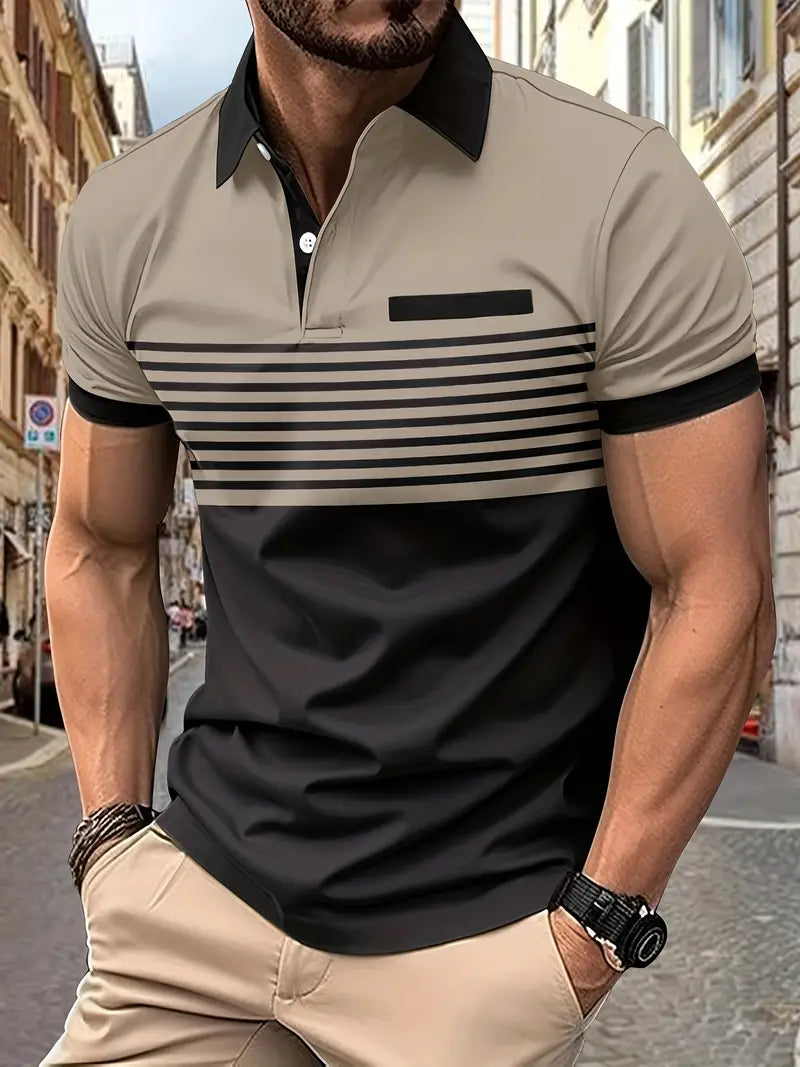 Atmungsaktives gestreiftes Poloshirt