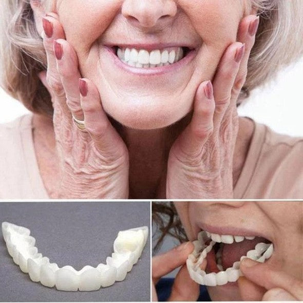 Sofort wirkende Veneers-Zahnblende - Mit Ober- und Unterkieferteil