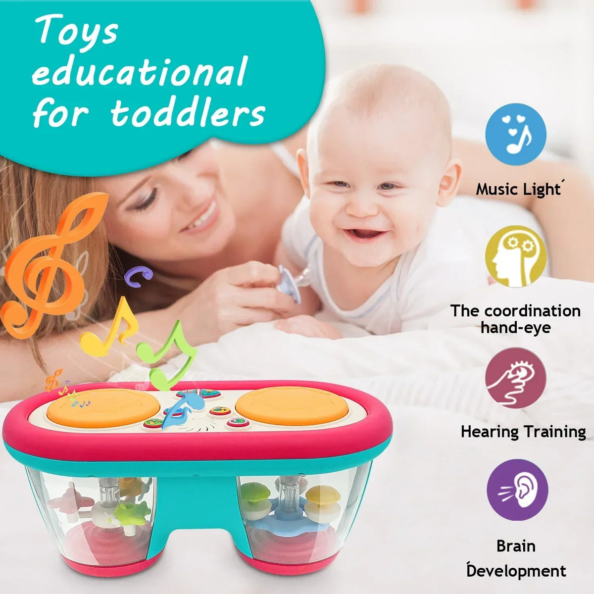 Baby-Trommel - Musikalisches Starterset - Baby-Schlagzeugset