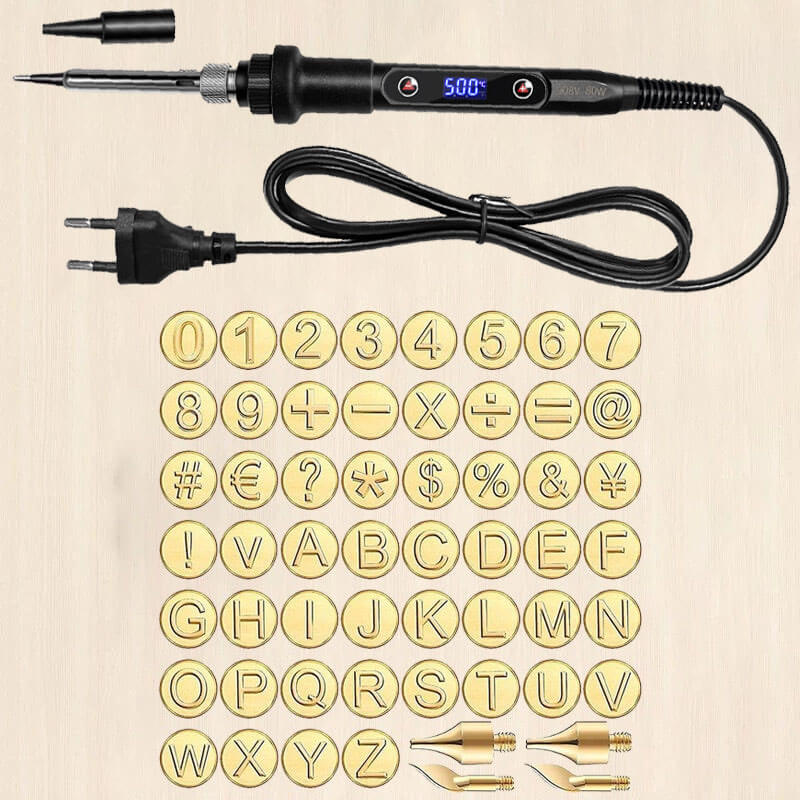 DIY-Set zum Brennen und Schnitzen von Buchstaben und Zahlen