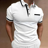 Bequemes klassisches Poloshirt mit Brusttasche