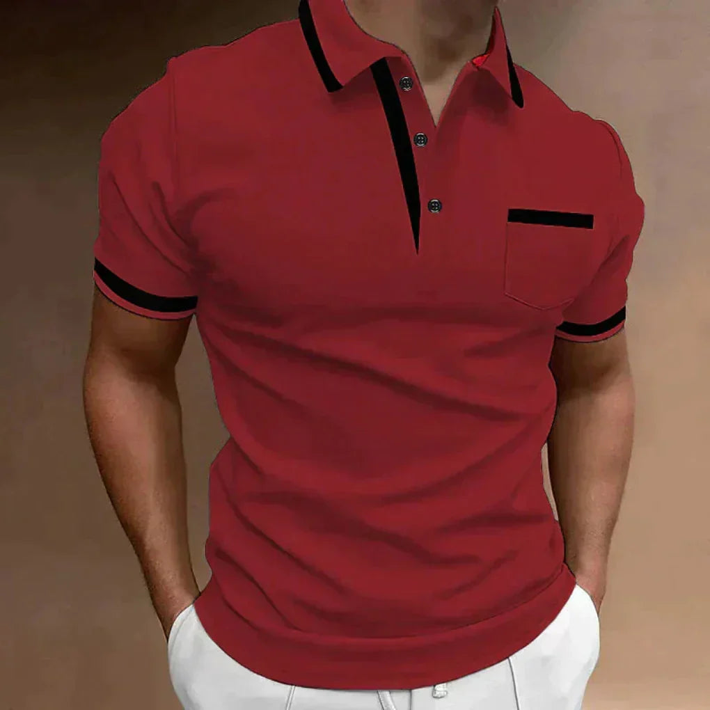 Bequemes klassisches Poloshirt mit Brusttasche