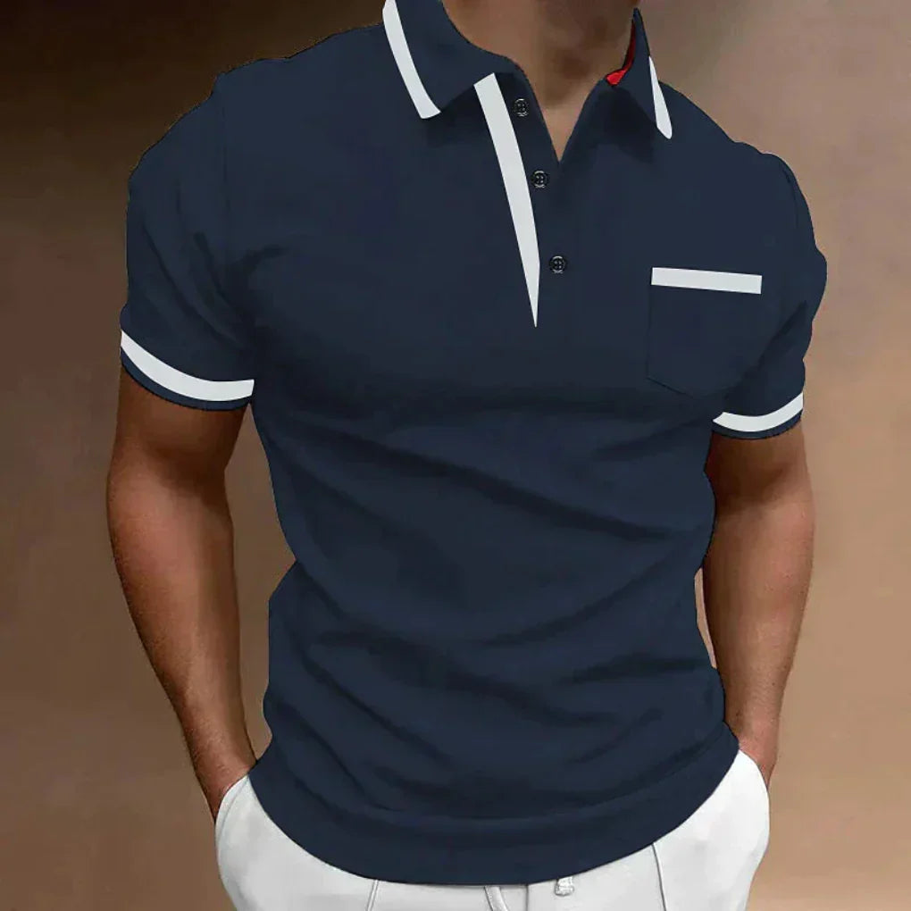 Bequemes klassisches Poloshirt mit Brusttasche