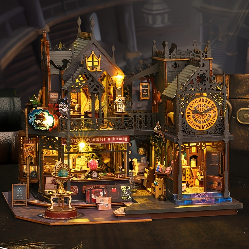 Bezauberndes Bücherhaus – 3D-Holzpuzzle mit magischer Beleuchtung