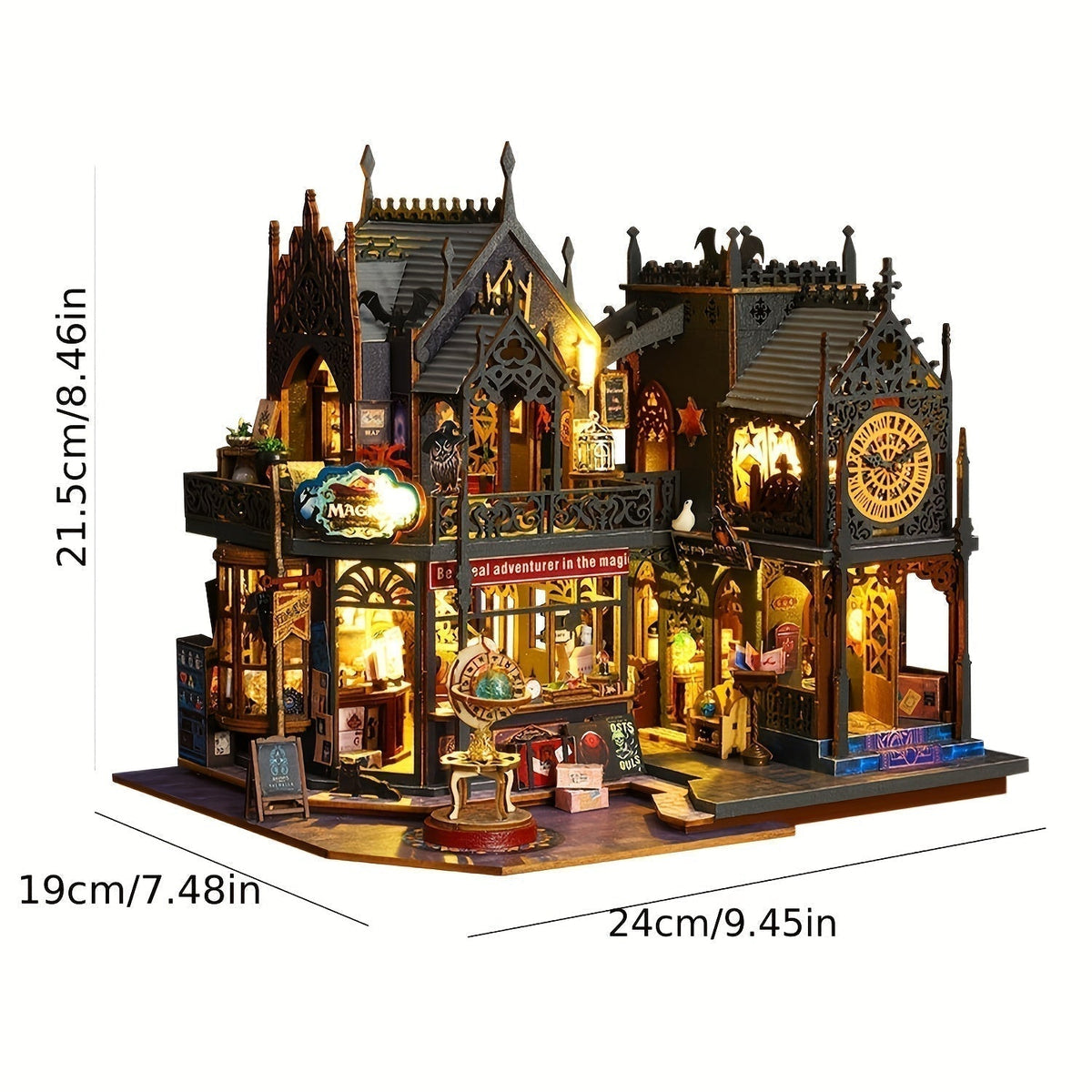 Bezauberndes Bücherhaus – 3D-Holzpuzzle mit magischer Beleuchtung