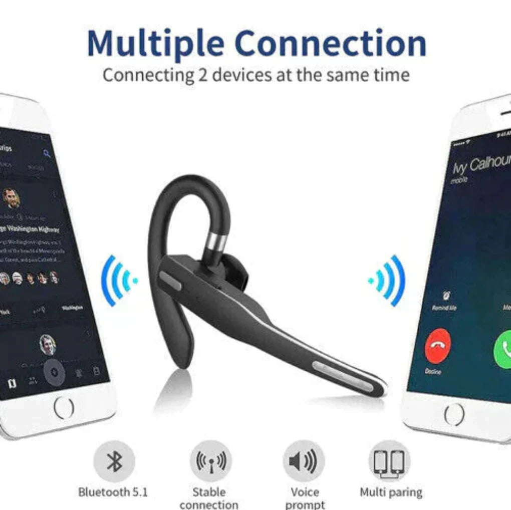 Bluetooth 5.1 Ohrbügel-Headset mit Geräuschunterdrückung