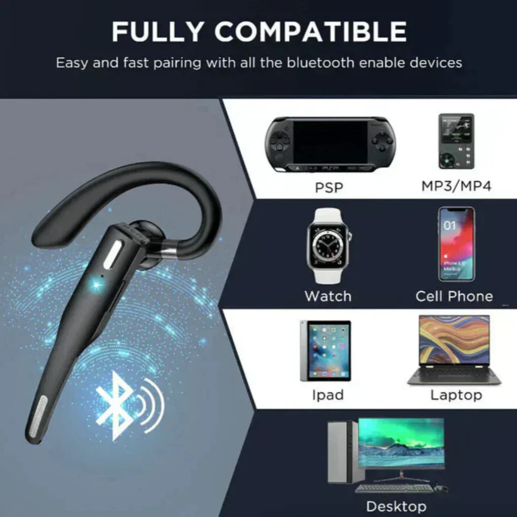 Bluetooth 5.1 Ohrbügel-Headset mit Geräuschunterdrückung