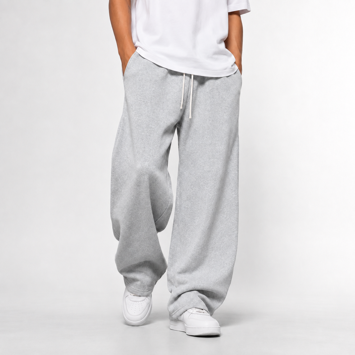 Weit geschnittene, lange Trainerhose