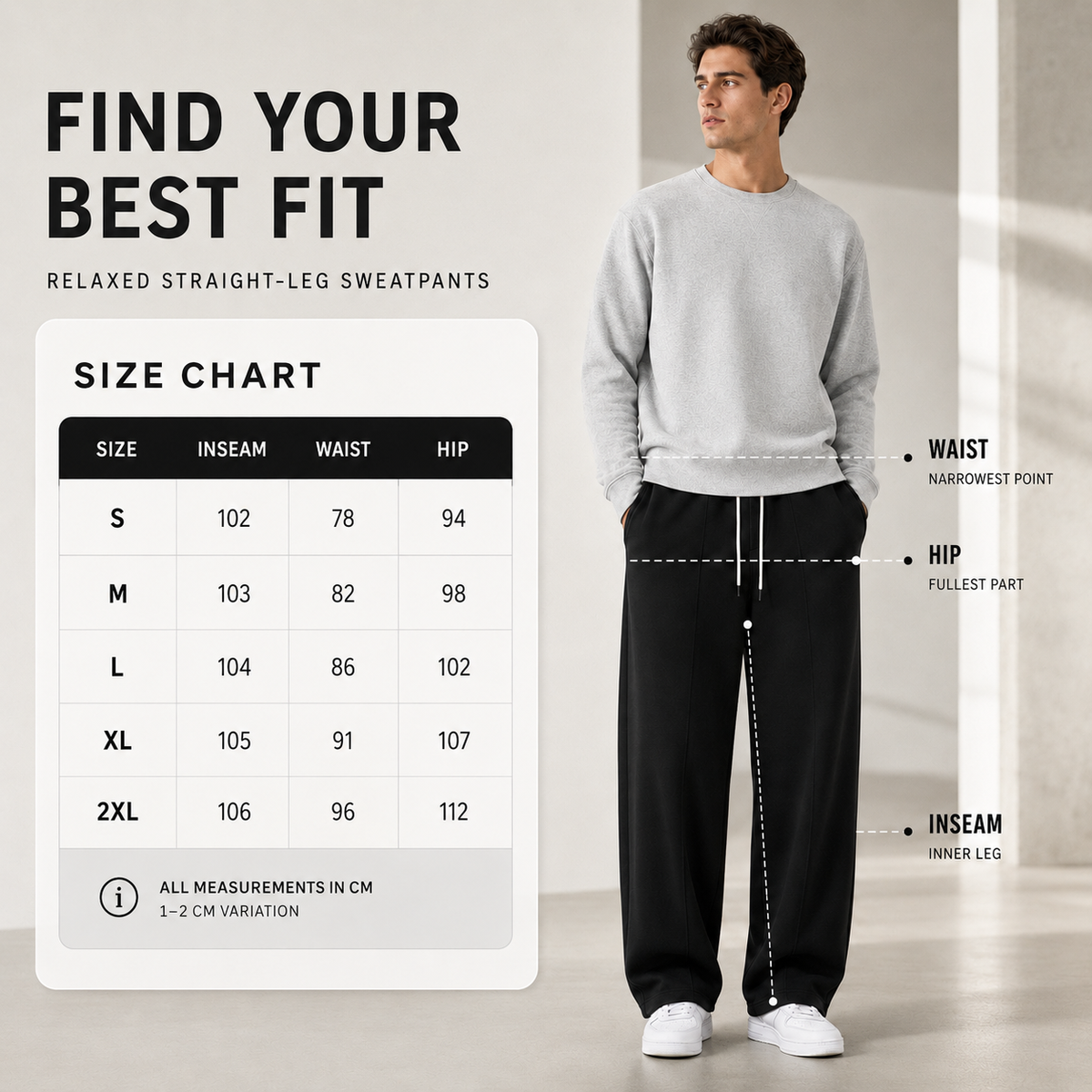 Weit geschnittene, lange Trainerhose