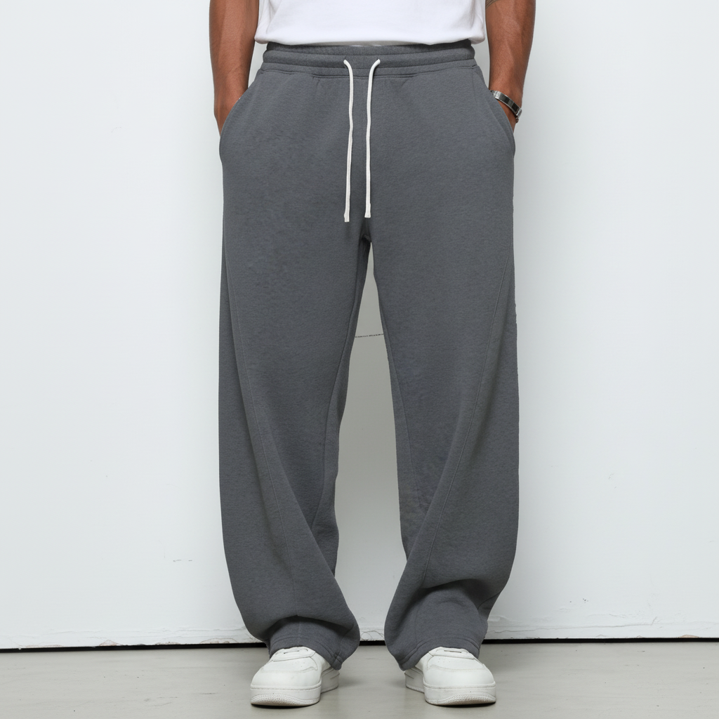 Weit geschnittene, lange Trainerhose