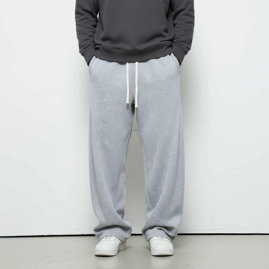 Weit geschnittene, lange Trainerhose