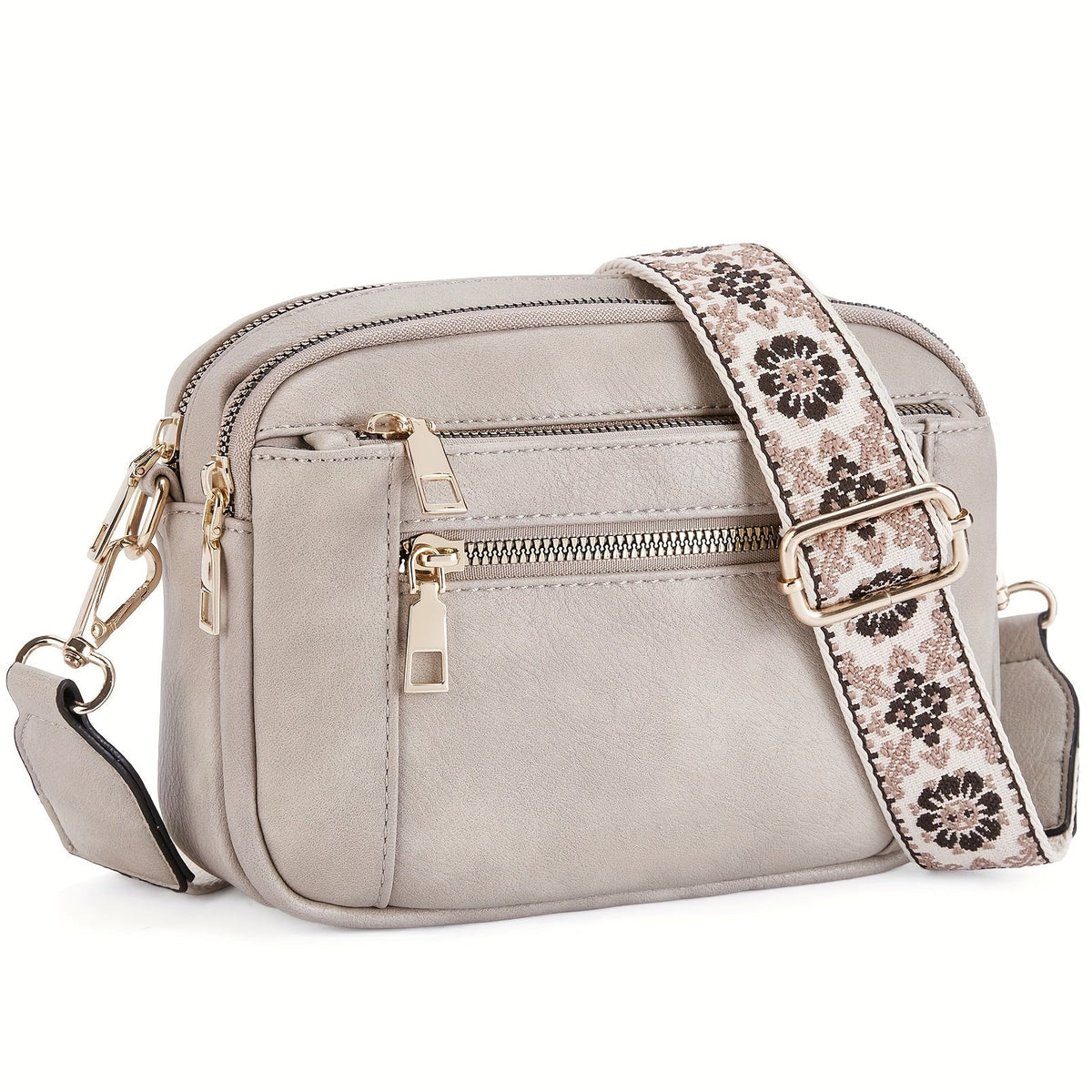 Boho-Chic Damen-Crossbody-Tasche aus veganem Leder