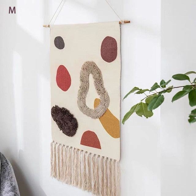 Boho geometrische Wanddekoration mit Fransen